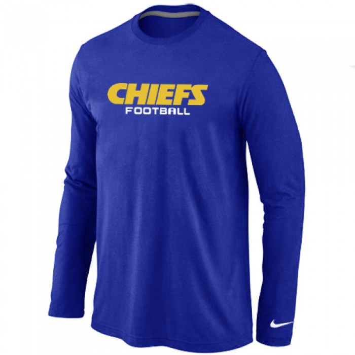 Nike Kansas City Chiefs Authentic font Long Sleeve T-Shirt blue