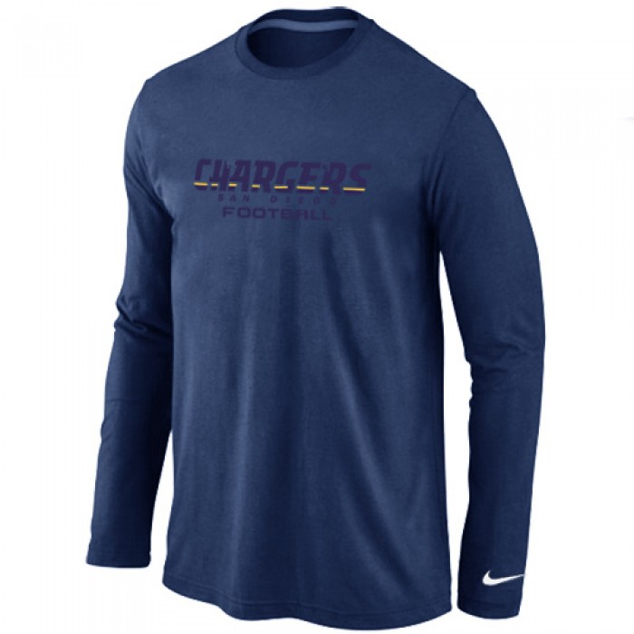 Nike San Diego Chargers Authentic font Long Sleeve T-Shirt D.Blue