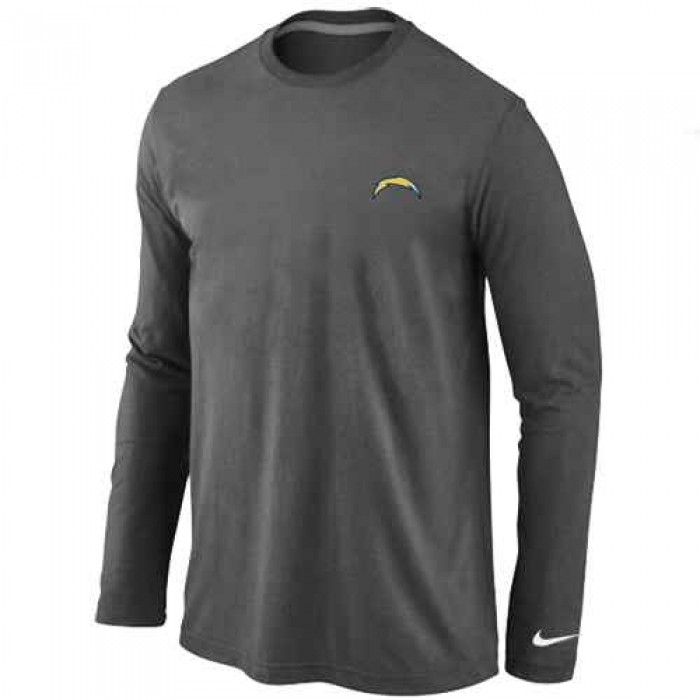 San Diego Chargers Logo Long Sleeve T-Shirt D.Grey