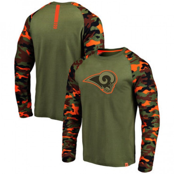 Los Angeles Rams Heathered Gray Camo NFL Pro Line by Fanatics Branded Long Sleeve T-Shirt