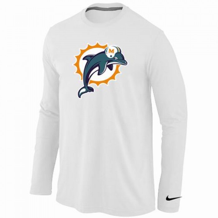Nike Miami Dolphins Logo Long Sleeve T-Shirt WHITE