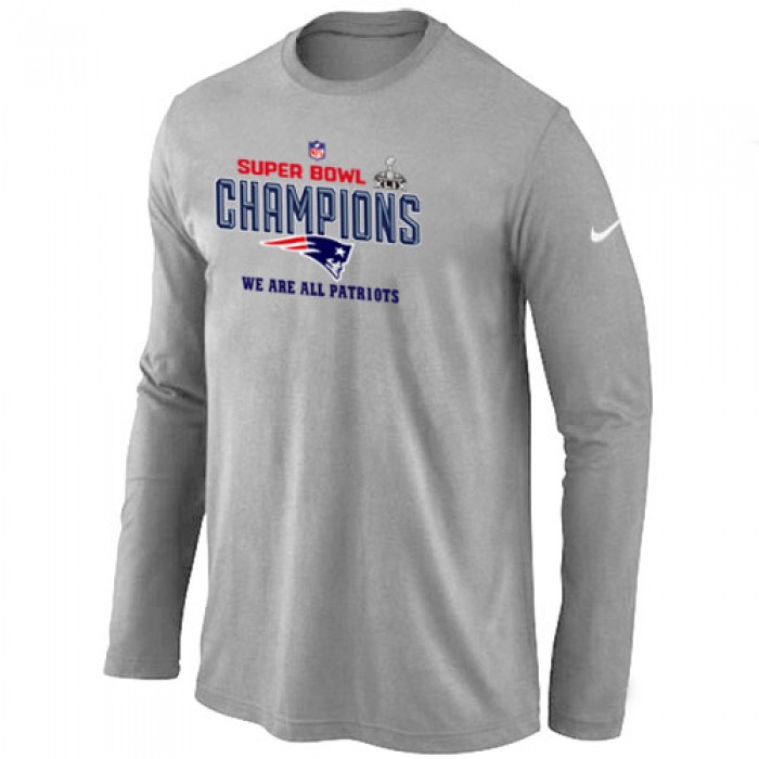 Nike New England Patriots Majestic L.Grey Super Bowl XLIX Long Sleeve T-Shirts