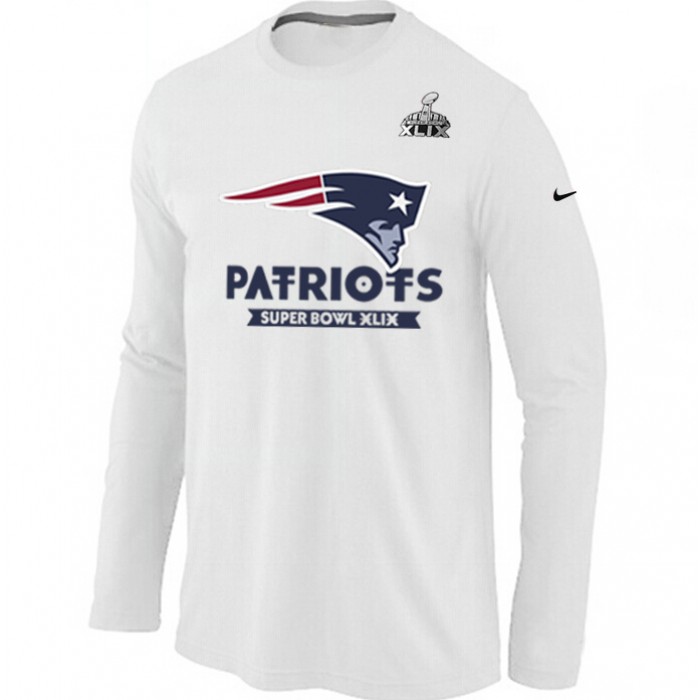 Nike New England Patriots 2015 Super Bowl XLIX Long Sleeve White T-Shirts