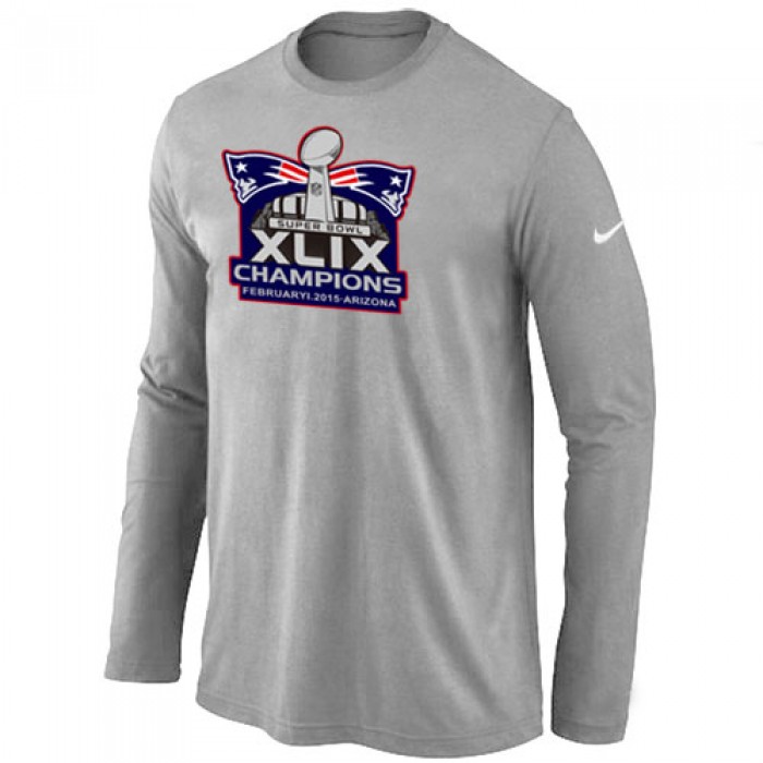 Nike New England Patriots Majestic L.Grey Super Bowl XLIX Champion Mark Long Sleeve T-Shirts