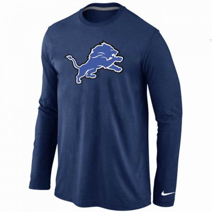 Nike Detroit Lions Logo Long Sleeve T-Shirt D.Blue