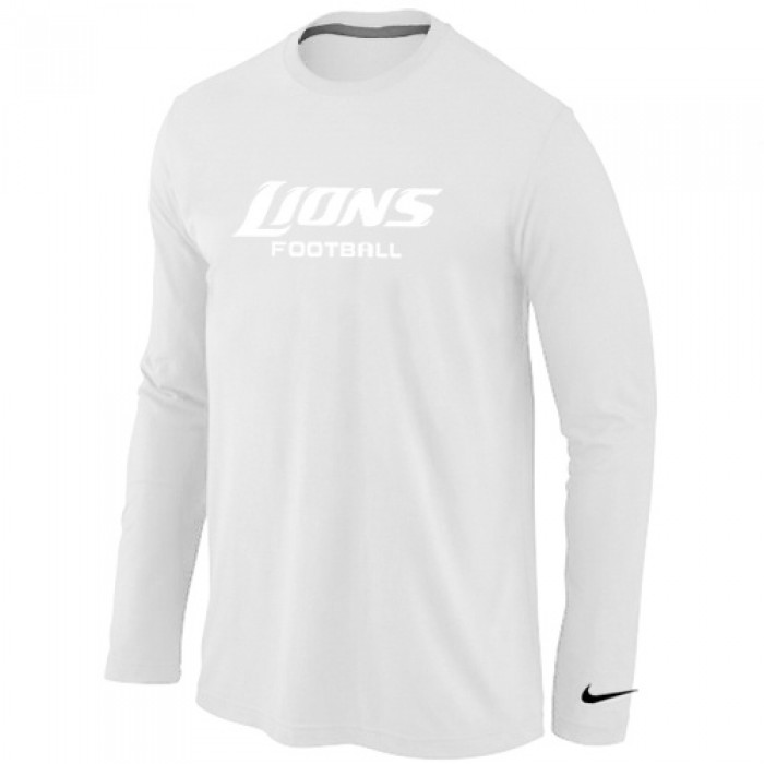 Nike Detroit Lions Authentic font Long Sleeve T-Shirt White