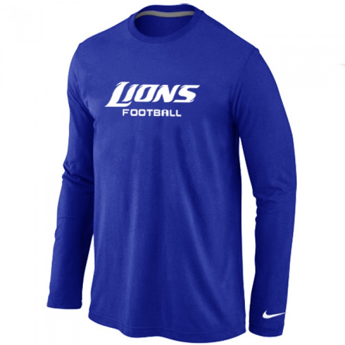 Nike Detroit Lions Authentic font Long Sleeve T-Shirt blue