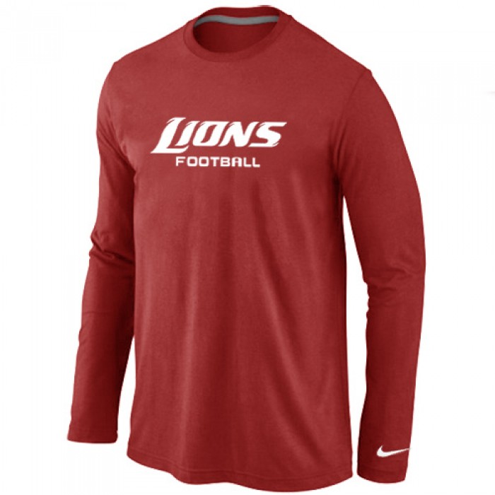 Nike Detroit Lions Authentic font Long Sleeve T-Shirt Red