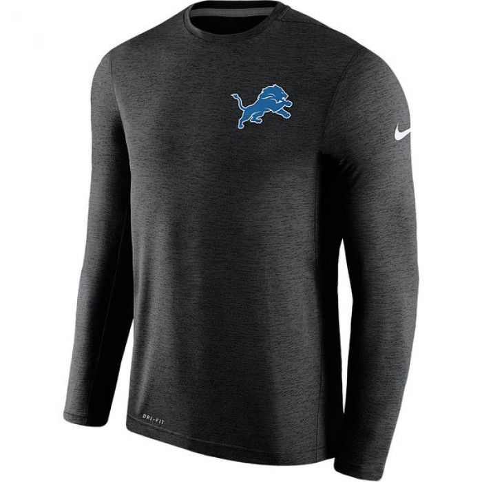 Men's Detroit Lions Nike Black Coaches Long Sleeve Performance T-Shirt