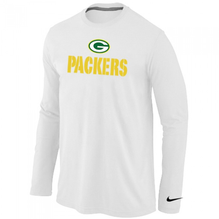 Nike Green Bay Packers Authentic Logo Long Sleeve T-Shirt White