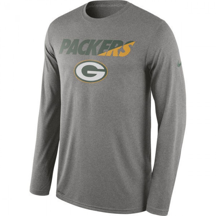 Nike Green Bay Packers Grey Long Sleeve Men's T-Shirt