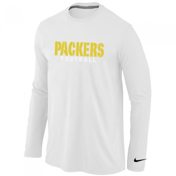 Nike Green Bay Packers font Long Sleeve T-Shirt White