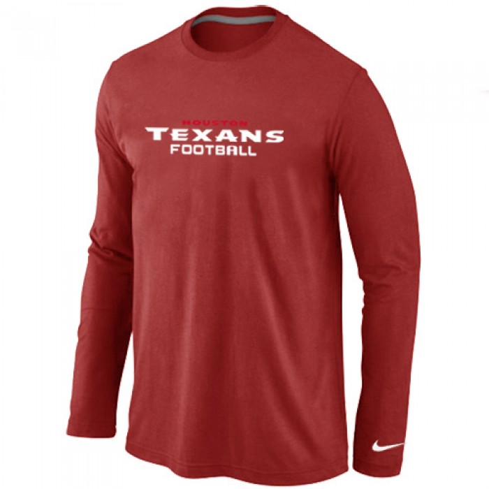 Nike Houston Texans Authentic font Long Sleeve T-Shirt Red