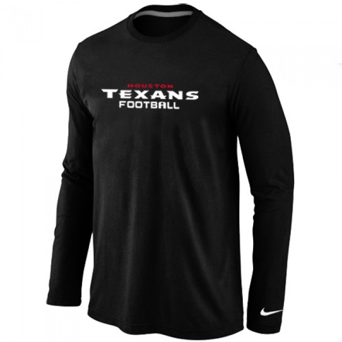 Nike Houston Texans Authentic font Long Sleeve T-Shirt Black