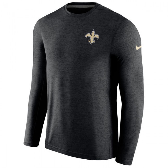 Men's New Orleans Saints Nike Black Coaches Long Sleeve Performance T-Shirt
