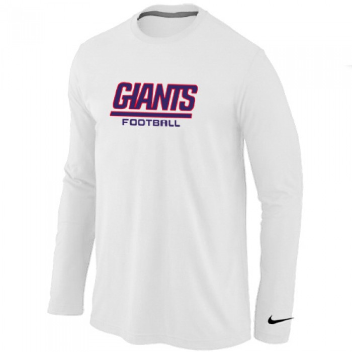 Nike New York Giants Authentic font Long Sleeve T-Shirt White