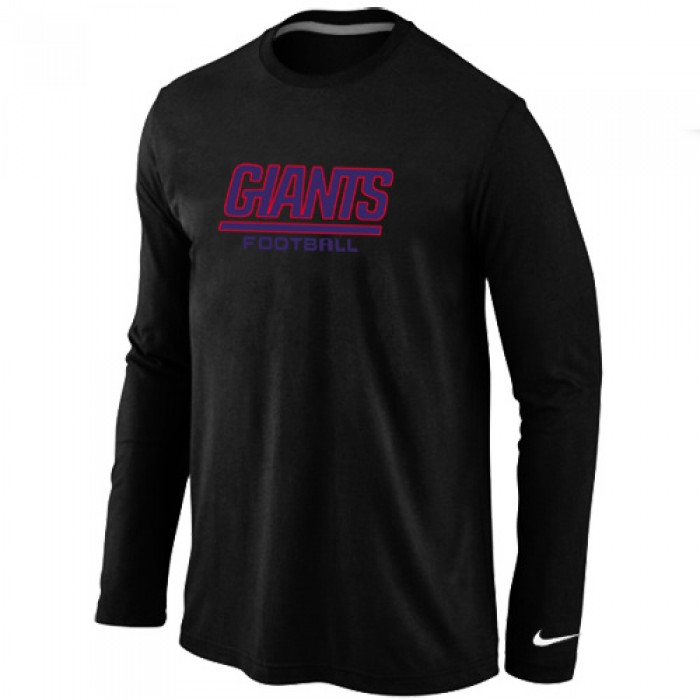 Nike New York Giants Authentic font Long Sleeve T-Shirt Black