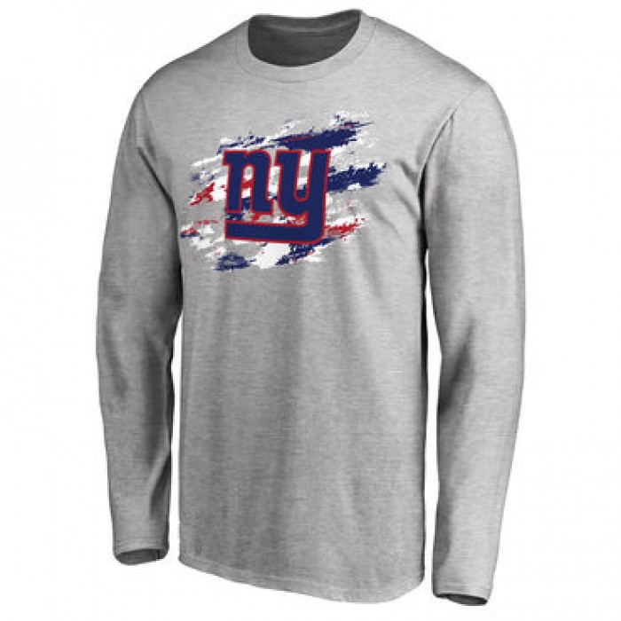 Men's New York Giants NFL Pro Line Ash True Colors Long Sleeve T-Shirt