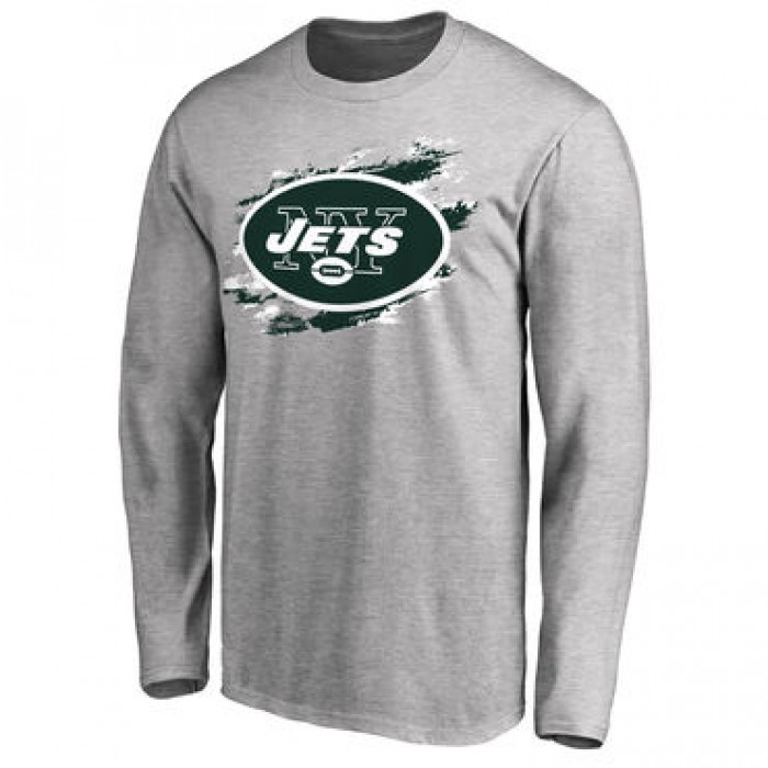 Men's New York Jets NFL Pro Line Ash True Colors Long Sleeve T-Shirt