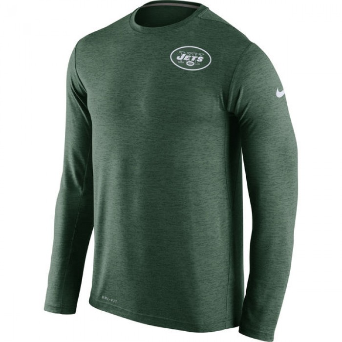 Nike New York Jets Green Dri-Fit Touch Long Sleeve Performance Men's T-Shirt