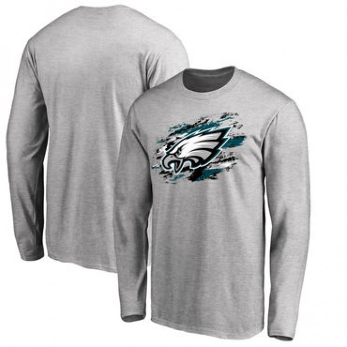Men's Philadelphia Eagles NFL Pro Line Ash True Colors Long Sleeve T-Shirt