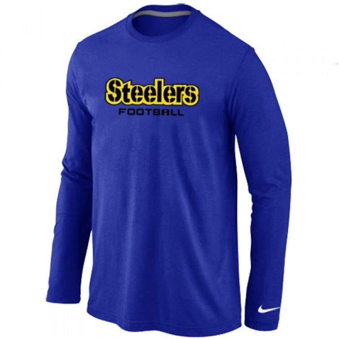Nike Pittsburgh Steelers Authentic font Long Sleeve T-Shirt blue