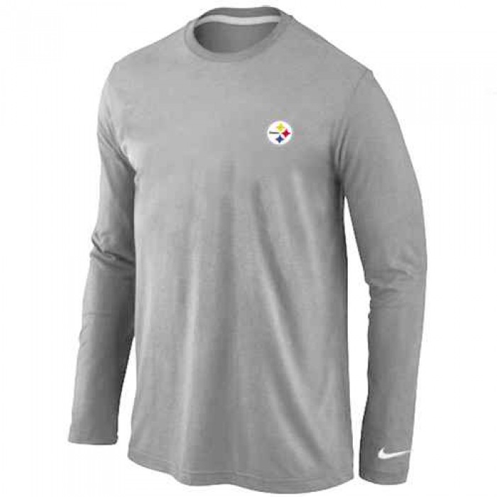Pittsburgh Steelers Sideline Legend Authentic Logo Long Sleeve T-Shirt Grey