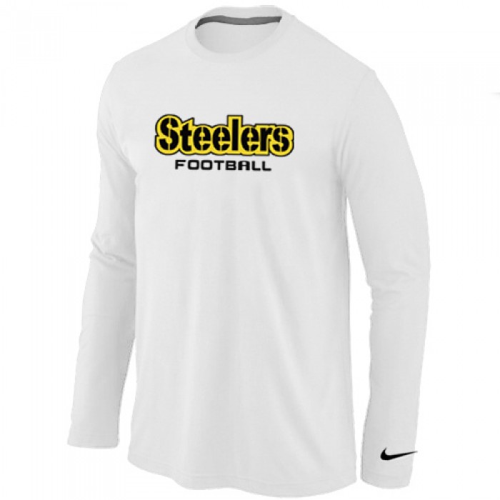 Nike Pittsburgh Steelers Authentic font Long Sleeve T-Shirt White