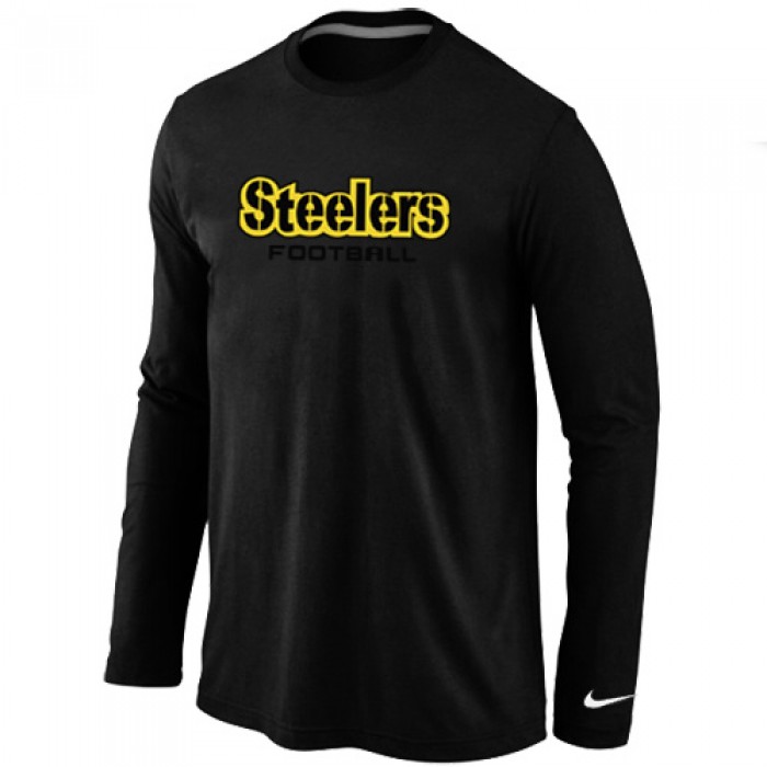 Nike Pittsburgh Steelers Authentic font Long Sleeve T-Shirt Black