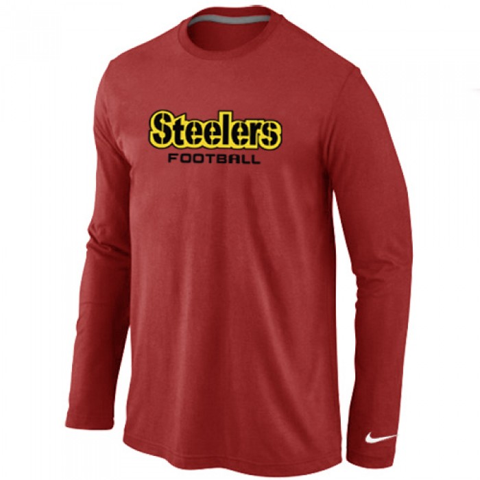 Nike Pittsburgh Steelers Authentic font Long Sleeve T-Shirt Red