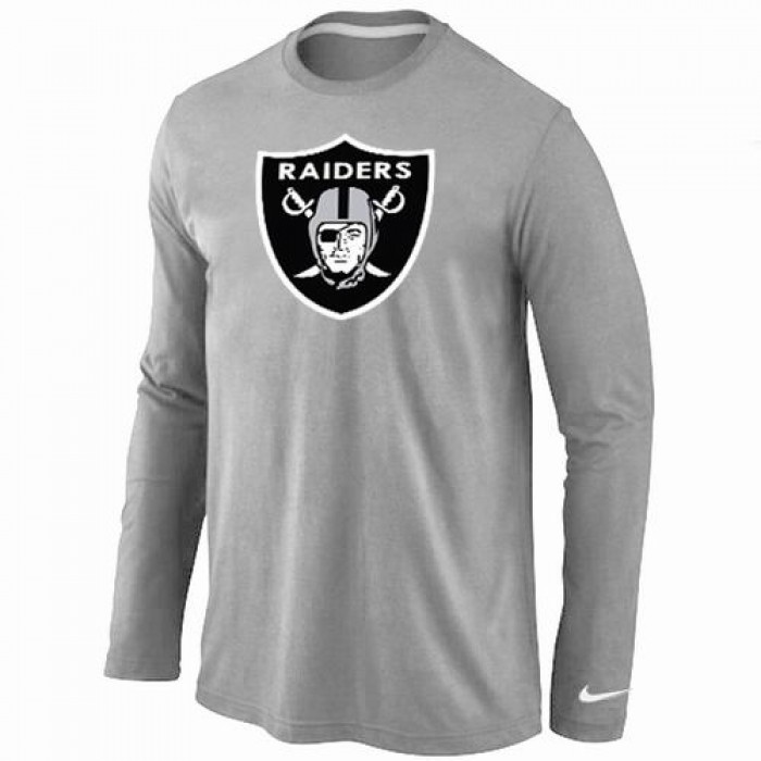 Nike Oakland Raiders Logo Long Sleeve T-Shirt Grey