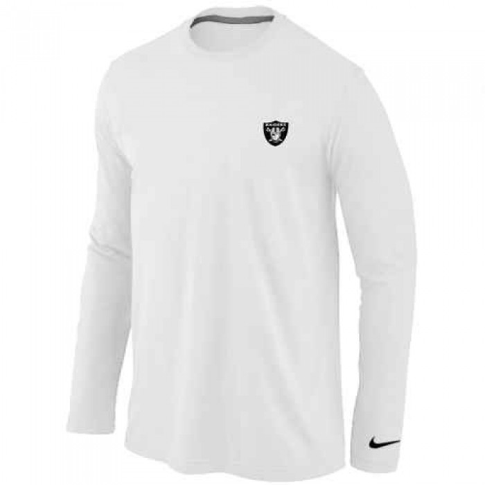 Oakland Raiders Logo Long Sleeve T-Shirt White