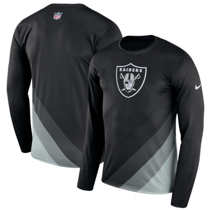 Men's Oakland Raiders Nike Black Sideline Legend Prism Performance Long Sleeve T-Shirt