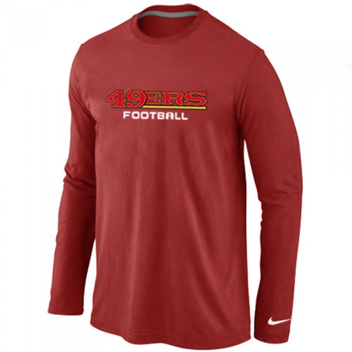 Nike San Francisco 49ers Authentic font Long Sleeve T-Shirt Black Red