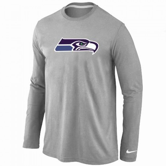 Nike Seattle Seahawks Logo Long Sleeve T-Shirt Grey