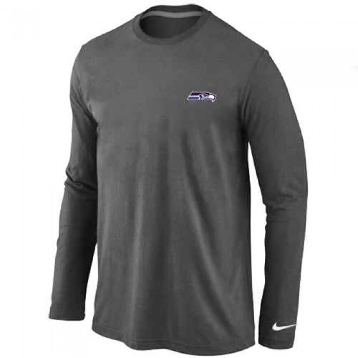 Seattle Seahawks Sideline Legend Authentic Logo Long Sleeve T-Shirt D.Grey
