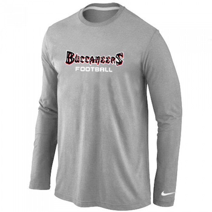 Nike Tampa Bay Buccaneers font Long Sleeve T-Shirt Grey