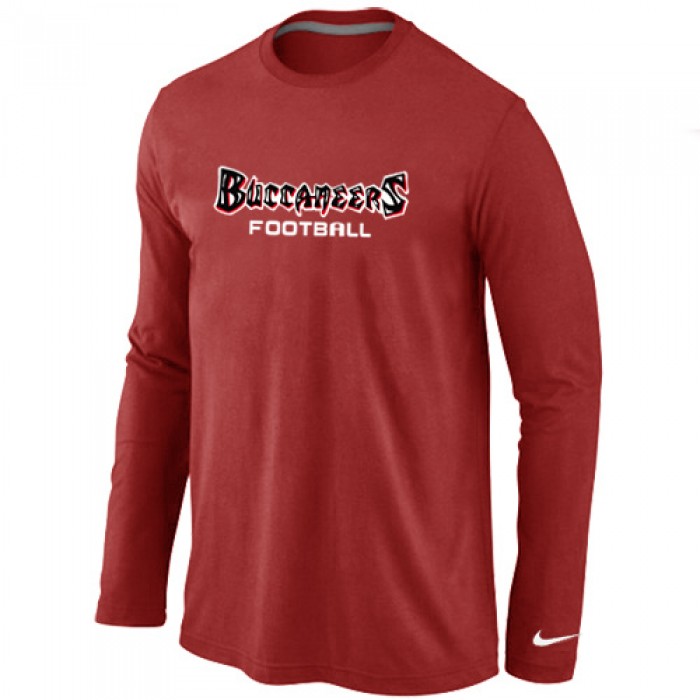 Nike Tampa Bay Buccaneers font Long Sleeve T-Shirt Red