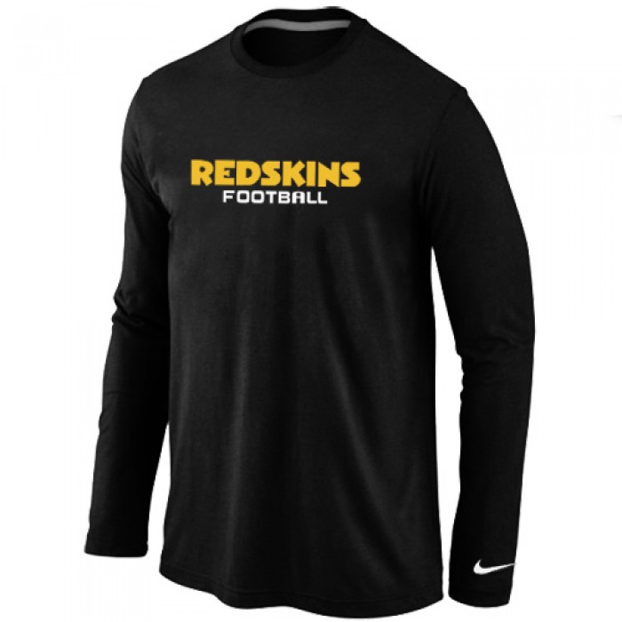 Nike Washington Redskins Authentic font Long Sleeve T-Shirt Black