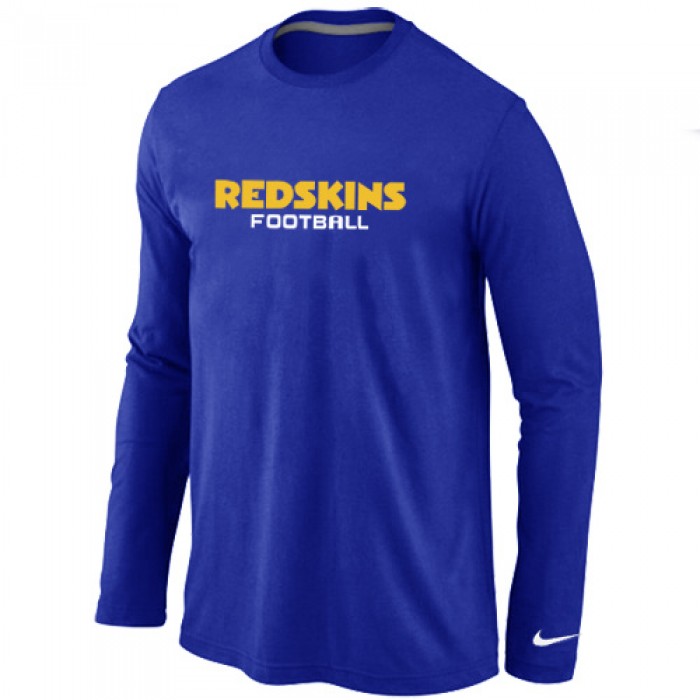 Nike Washington Redskins Authentic font Long Sleeve T-Shirt blue