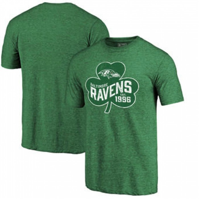 Baltimore Ravens Pro Line by Fanatics Branded St. Patrick's Day Paddy's Pride Tri-Blend T-Shirt - Kelly Green