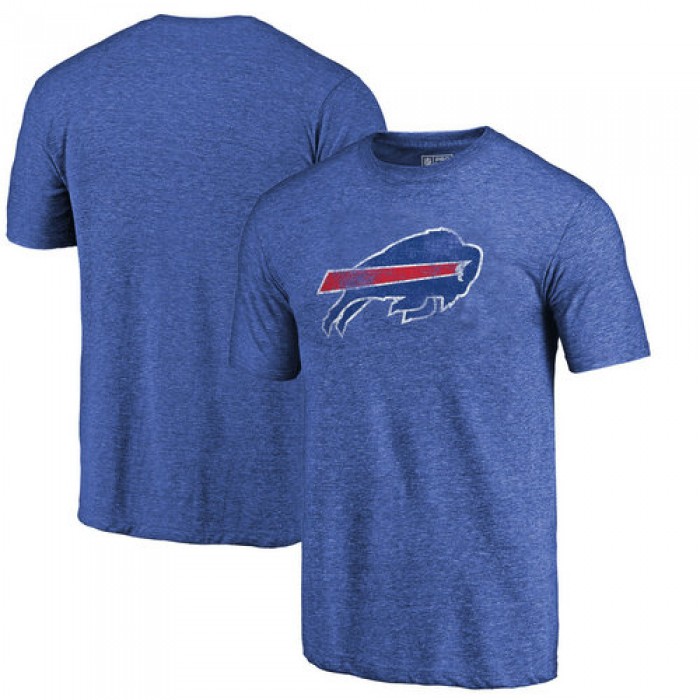 Buffalo Bills Royal Throwback Logo Tri-Blend NFL Pro Line by T-Shirt