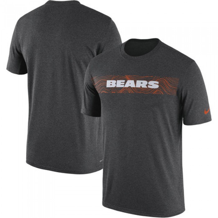 Chicago Bears Nike Heathered Charcoal Sideline Seismic Legend T-Shirt
