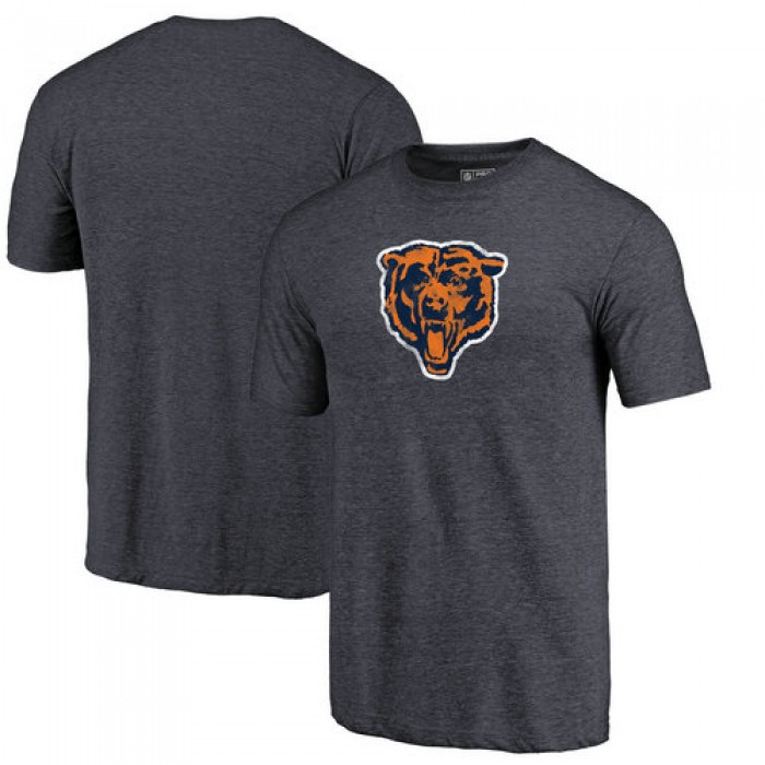 Chicago Bears Navy Throwback Logo Tri-Blend NFL Pro Line by T-Shirt