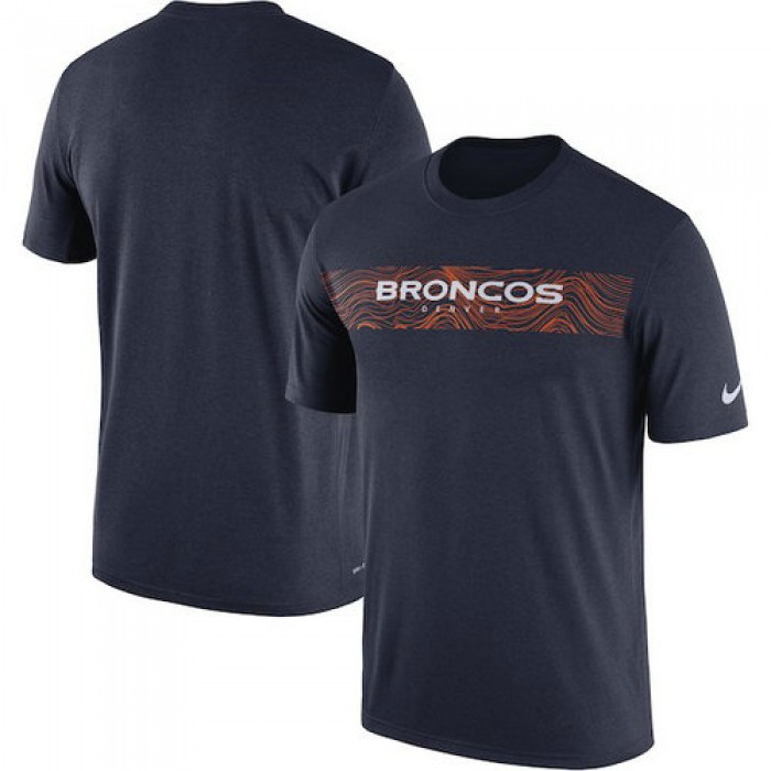 Denver Broncos Nike Navy Sideline Seismic Legend T-Shirt