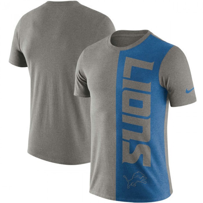 Detroit Lions Nike Coin Flip Tri-Blend T-Shirt - Heathered GrayBlue