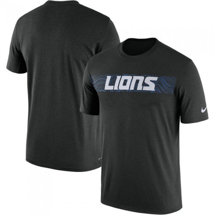 Detroit Lions Nike Black Sideline Seismic Legend T-Shirt