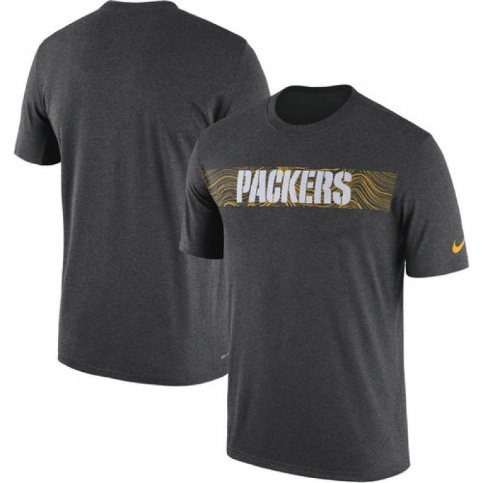 Green Bay Packers Nike Heathered Charcoal Sideline Seismic Legend T-Shirt
