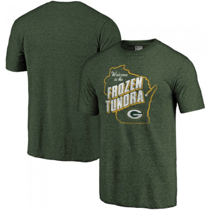 Green Bay Packers Heathered Green Hometown Collection Tri-Blend NFL Pro Line by T-Shirt