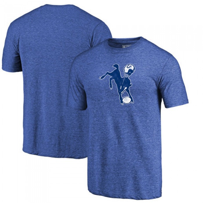 Indianapolis Colts Royal Throwback Logo Tri-Blend NFL Pro Line by T-Shirt